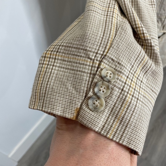 Ann Taylor Brown Beige Padded Shoulder Blazer - Picture 8 of 8